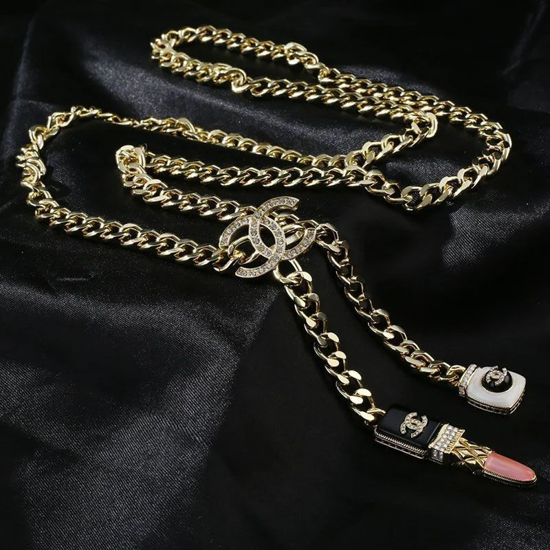 大人気!!新色シャネル ベルト 偽物 CC ロゴ リップスティック チェーン AB7672B07448NG611